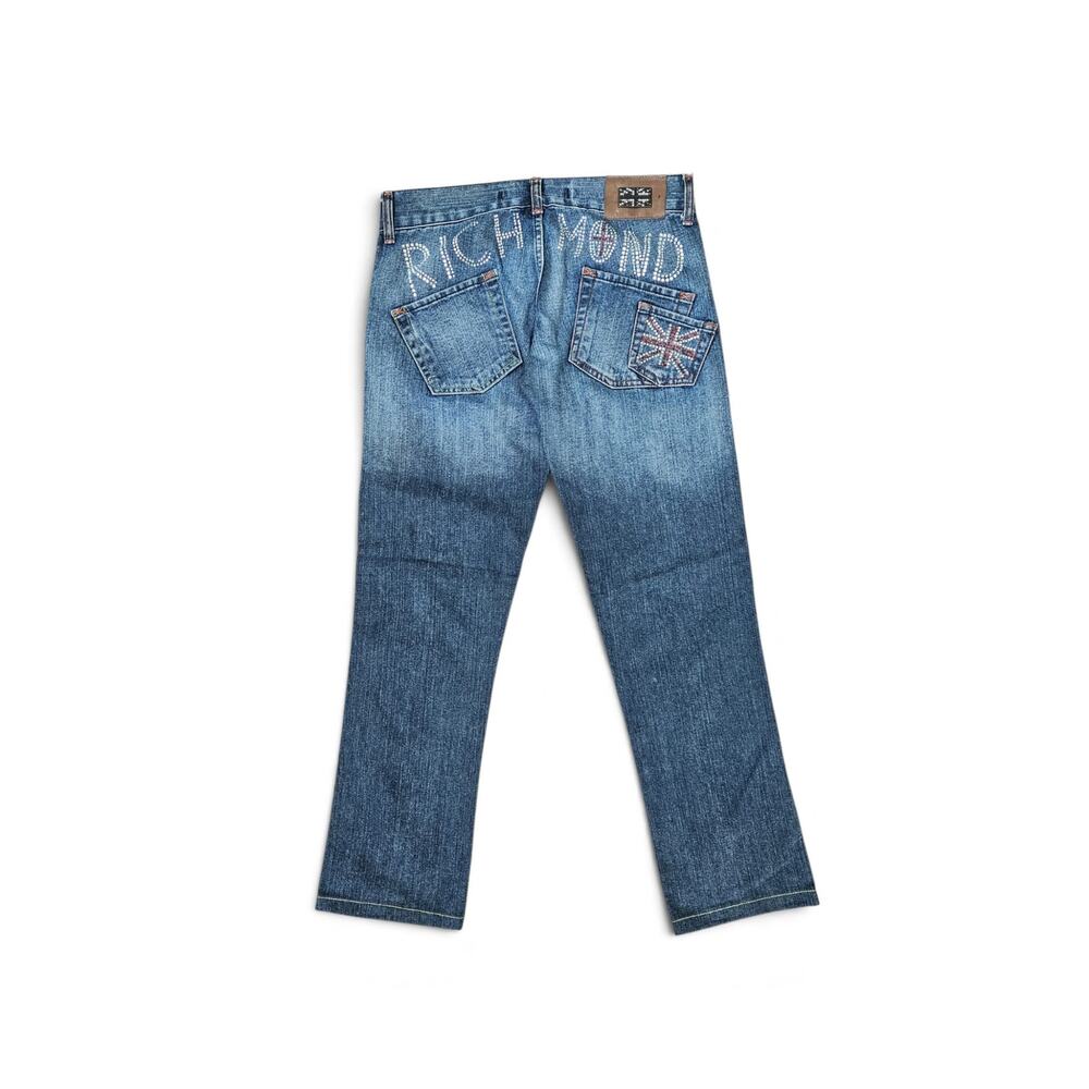 Y2k Richmond Jeans Union Jack Rhinestone Low-Rise - Size 28